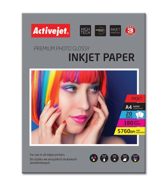 Poza cu Activejet AP4-180G20 photo paper for ink printers