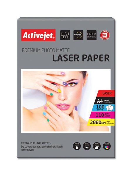 Poza cu Activejet AP4-110M100L matt photo paper for laser printers