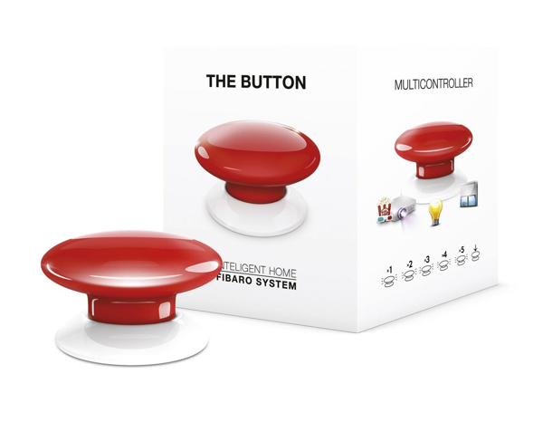 Poza cu Button remote control FIBARO Z-Wave FGPB-101-3 ZW5 (Bluetooth, Z-Wave red color)