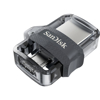 Poza cu Sandisk Ultra Dual m3.0 USB flash drive 128 GB USB Type-A / Micro-USB 3.2 Gen 1 (3.1 Gen 1) Black,Silver,Transparent