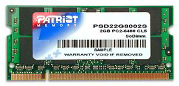 Poza cu Memorie SO-DIMM Patriot Memory Signature PSD22G8002S (DDR2 SO-DIMM 1 x 2 GB 800 MHz 6)