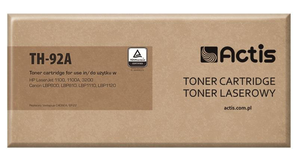 Poza cu Toner compatibil ACTIS TH-92A (replacement Canon, HP 92A EP-22 C4092A Standard 2 500 pages black)
