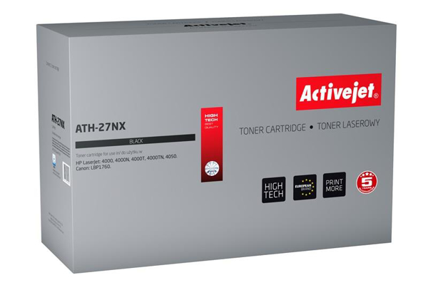 Poza cu Toner compatibil Activejet ATH-27NX (replacement Canon, HP 27X EP-52, C4127X Supreme 11 300 pages black)