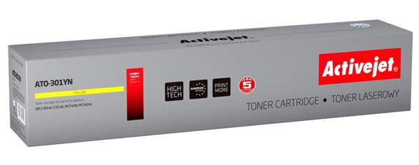 Poza cu Toner compatibil Activejet ATO-301YN (replacement OKI 44973533 Supreme 1 500 pages yellow)