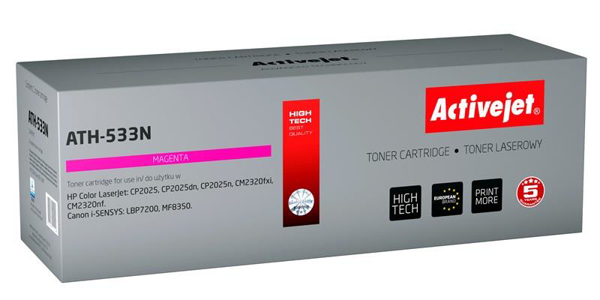 Poza cu Activejet ATH-533N Toner compatibil for HP CC533A. Canon CRG-718M
