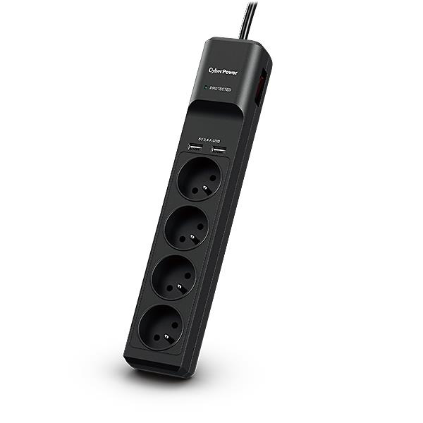 Poza cu CyberPower Tracer III P0420SUD0-FR surge protector 4 AC outlet(s) 200 - 250 V 1.8 m Black