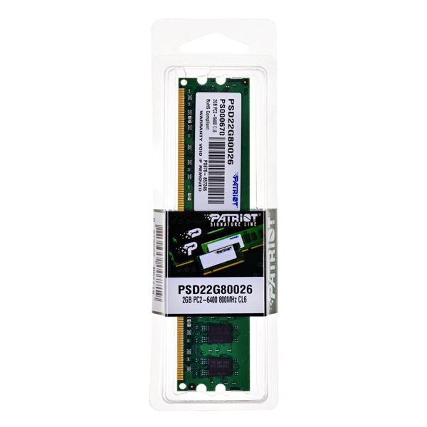 Poza cu RAM memory Patriot Memory Signature PSD22G80026 (DDR2 DIMM 1 x 2 GB 800 MHz 6)