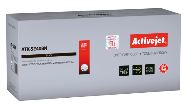Poza cu Activejet ATK-5240BN toner replacement Kyocera TK-5240K, Compatible, page yield: 4000 pages, Printing colours: Black. 5 years warranty