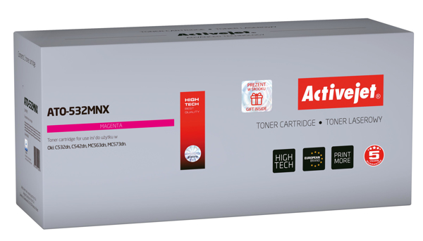 Poza cu Activejet ATO-532MNX toner replacement OKI 46490606, Compatible, page yield: 6000 pages, Printing colours: Magenta. 5 years warranty