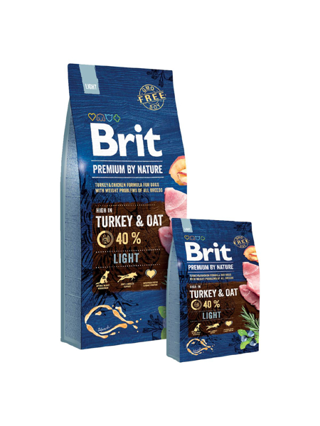 Poza cu Brit Premium by Nature Ligh Universal Apple, Chicken, Corn, Turkey 15 kg