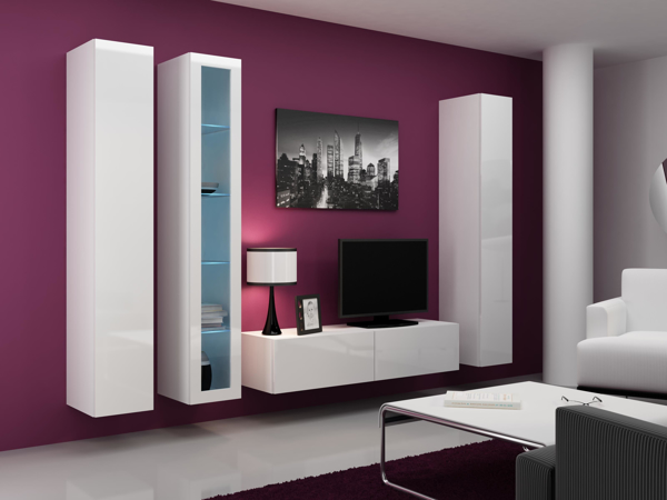 Poza cu Cama Living room cabinet set VIGO 15 white/white gloss
