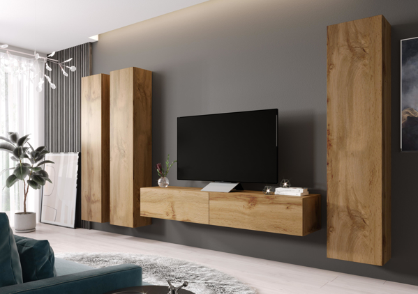 Poza cu Cama Living room cabinet set VIGO 1 wotan oak/wotan oak gloss