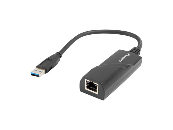 Poza cu Lanberg NC-1000-01 cable interface/gender adapter USB-A RJ-45 Black