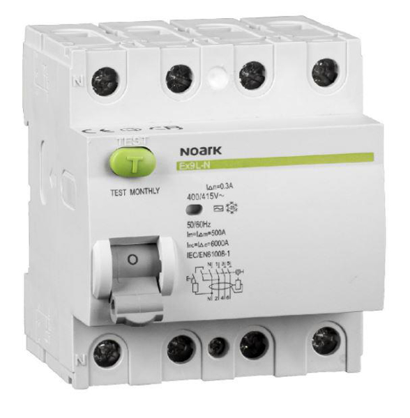 Poza cu 108370 Residual current circuit breakers Noark Ex9L-N 4P 40A A 300mA