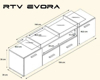 Poza cu Cama TV stand EVORA 200 wenge/grey gloss
