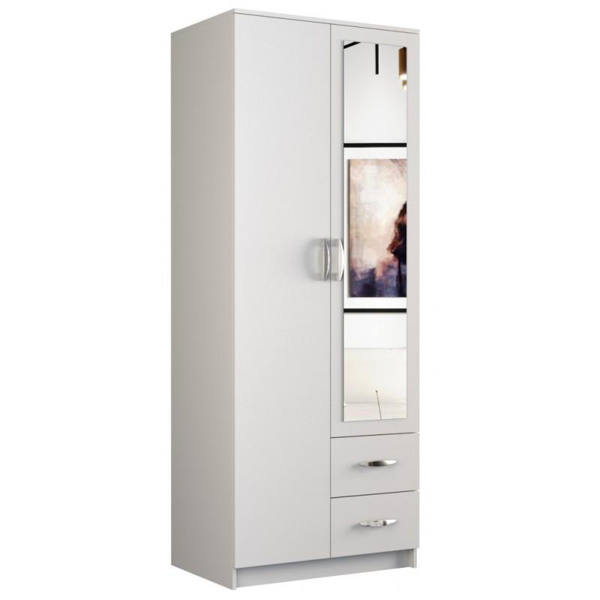 Poza cu Topeshop ROMANA 80 WHITE L bedroom wardrobe/closet 5 shelves 2 door(s) White