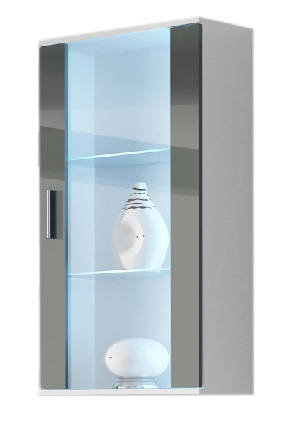 Poza cu Cama hanging display cabinet SOHO white/grey gloss