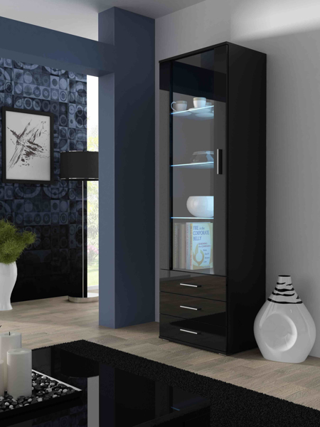 Poza cu Cama display cabinet SOHO S1 black/black gloss
