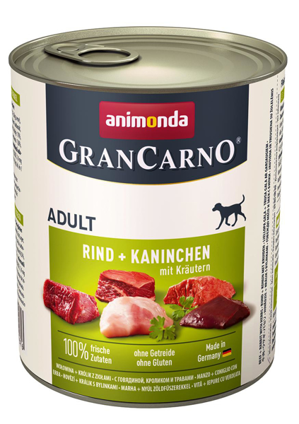 Poza cu ANIMONDA Grancarno Adult flavor: beef, rabbit and herbs 800g