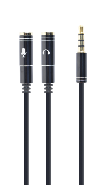 Poza cu Gembird Adapter audio microphon 3.5mm mini Jack/4PIN/0. audio cable 0.2 m 2 x 3.5mm Black