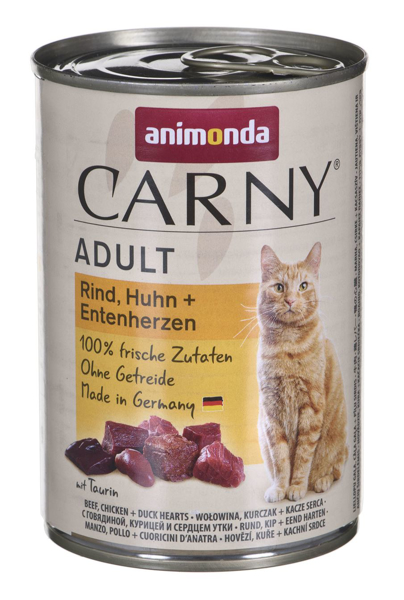 Poza cu Animonda Carny Adult Beef, chicken and duck hearts 400 g