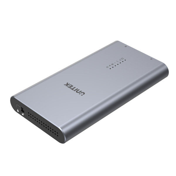 Poza cu UNITEK S1206A SolidForce USB-C to PCIe/NVMe M.2 SSD 10Gbps Dual Bay Enclosure with Offline Clone