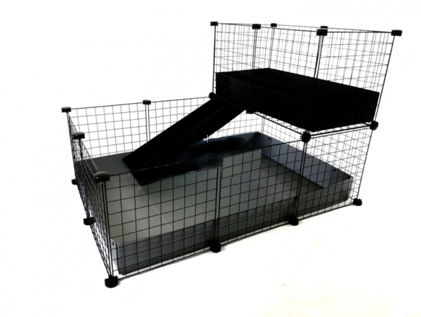 Poza cu C&C modular cage one-storey 3x2 + Loft 2x1 + Silver ramp