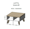 Poza cu Cama LOTTA 60 coffee table wotan oak/mat black (LOTTA LAW60 WOT)