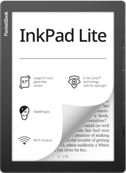 Poza cu Pocketbook InkPad Lite e-book reader Touchscreen 8 GB Wi-Fi Black, Grey (PB970-M-WW)
