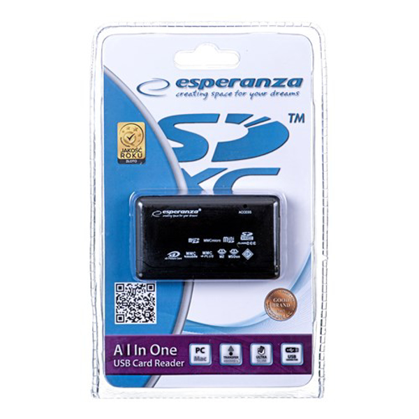 Poza cu Cititor de carduri Esperanza EA117 (External, Memory Stick Duo, MicroSD (by adapter), MMC, SD, SDHC, SDXC)