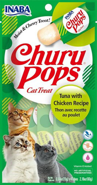 Poza cu INABA Churu Pops Tuna with chicken - cat treats - 4x15 g (EU713)