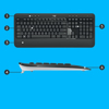 Poza cu Logitech MK540 Mouse si tastatura RF Wireless QWERTY US International Black,White (920-008685)