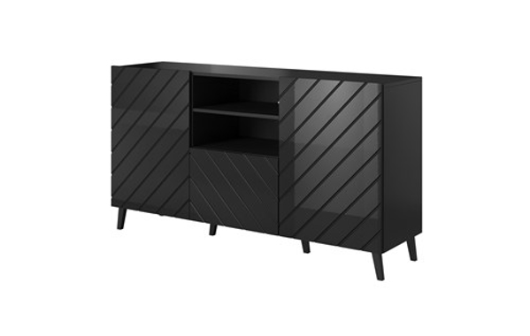 Poza cu ABETO chest of drawers 150x42x82 gloss black/black (ABETO KOM150 CZ)