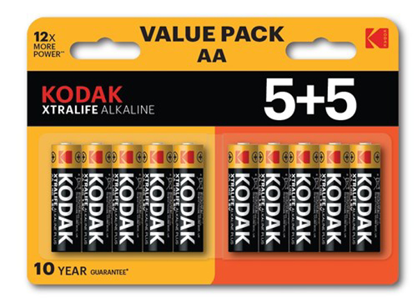 Poza cu Kodak XTRALIFE Alkaline AA Battery 10 (5+5 pack) (30423459)
