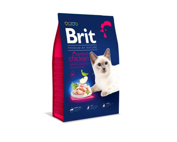 Poza cu BRIT Dry Premium By Nature Sterilized Chicken - dry cat food - 1,5 kg