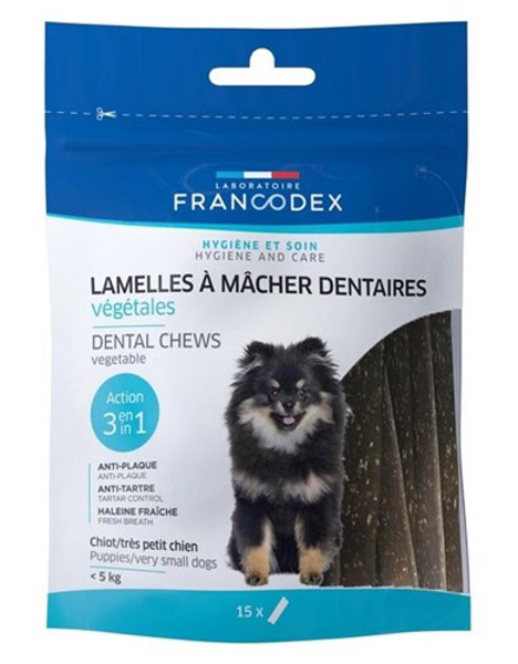 Poza cu FRANCODEX Dental Mini - tartar removal strips for dogs - 15 pcs. (FR172363)