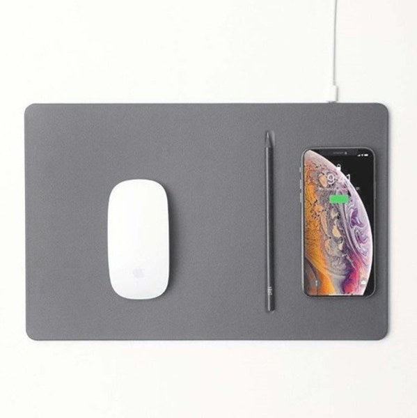 Poza cu Mouse pad with high-speed wireless charging POUT HANDS 3 PRO dust gray (POUT-01101C-DG)
