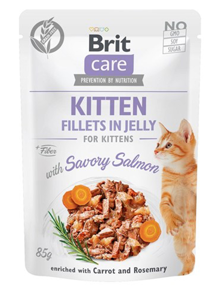 Poza cu Brit Care Cat Fillets In Jelly Kitten Savory Salmon 85g