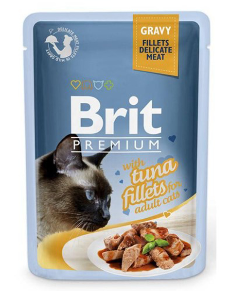 Poza cu Brit Premium Cat Gravy Fillets With Tuna 85g