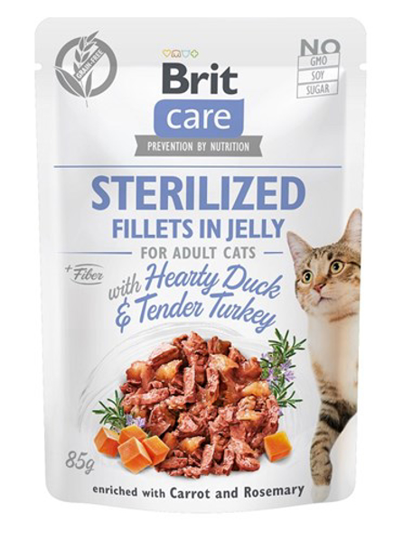 Poza cu Brit Care Cat Fillets In Jelly Sterilized Duck & Turkey 85g