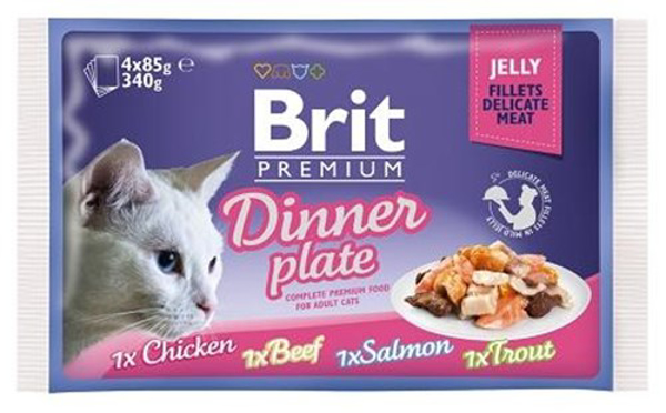 Poza cu Brit Premium Cat Jelly Fillet Dinner Plate 4x85g