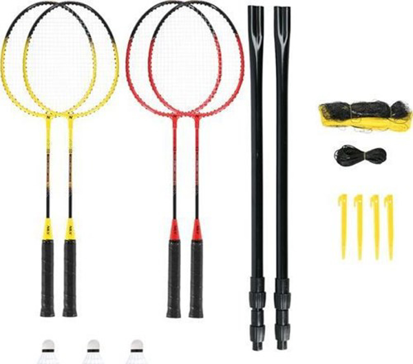 Poza cu NILS NRZ264 ALUMINIUM badminton set 4 rackets, 3 feather darts, 600x60cm net, case (14-20-372)