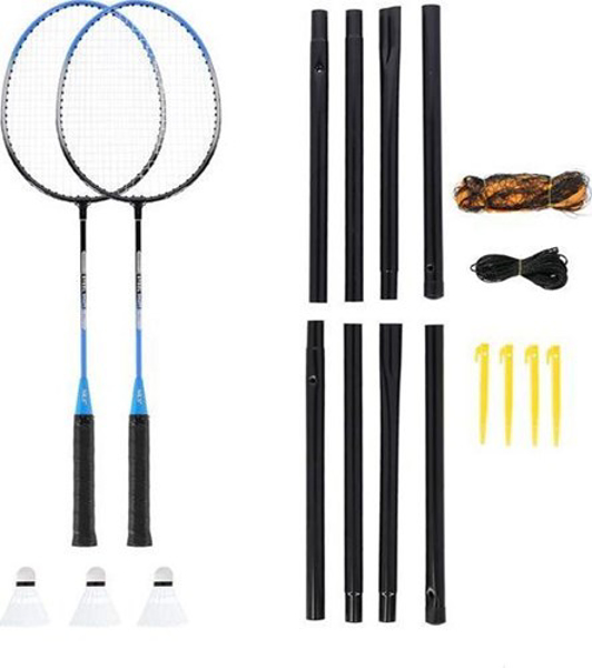 Poza cu NILS NRZ012 STEEL badminton set 2 rackets, + 3 shuttlecocks + net 195x22cm + cover