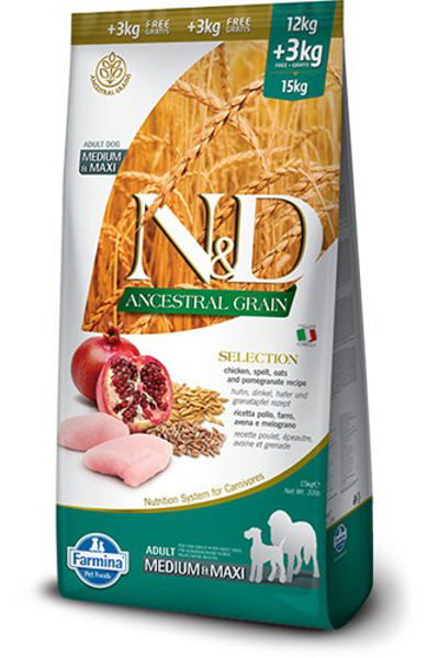 Poza cu Farmina Pet Food N&D Ancestral Grain Canine Adult Chicken 15 kg