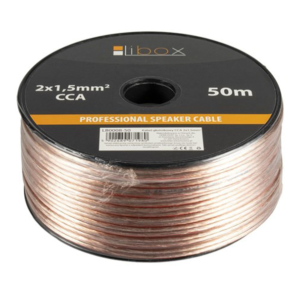 Poza cu Libox 2x1,50mm LB0008-50 audio cable 50 m Transparent (LB0008-50)