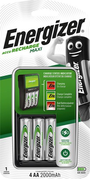 Poza cu Energizer Maxi ACCU HR6 POW battery charger + 2 AA 2000 mAh batteries (421788)