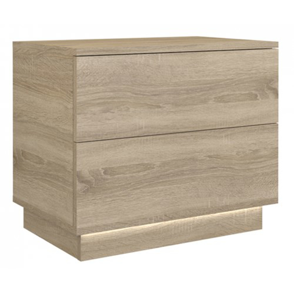 Poza cu Topeshop S2 SONOMA nightstand/bedside table 2 drawer(s) Oak