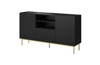Poza cu PAFOS chest of drawers on golden steel frame 150x40x90 cm matte black (PAFOS KOM15+S C)