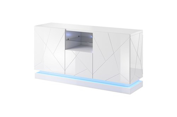 Poza cu QIU 2D1K chest of drawers 150x41.5x75 cm glossy white/glossy white (QIU KOM2D1K BI)