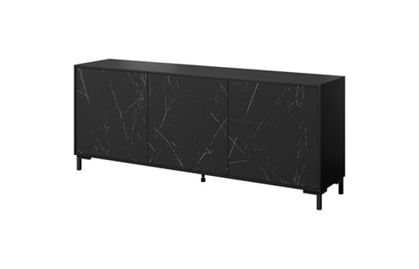Poza cu MARMO 3D chest of drawers 200x45x80,5 cm matte black/marble black (MARMO KOM200 CZ)